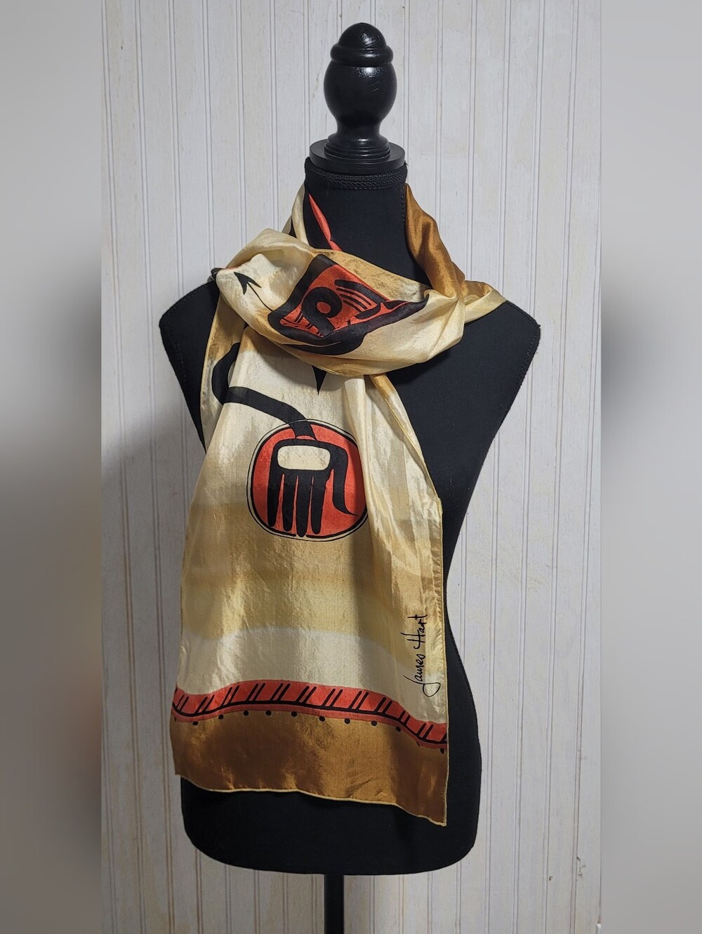 ​James Hart Indigenous Haida Art 100% Silk Scarf One Size